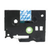 SBT tape for Brother TZe143 18mm x 8m Blue on Clear, standard adhesive - Image 3