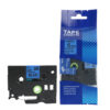SBT tape for Brother TZeFX511 6mm x 8m Black on Blue, flexible