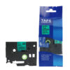 SBT tape for Brother TZeSE5G 24mm x 8m Black on Green, security