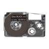 SBT tape for Casio XR12BKS 12mm x 8m Silver on Black, standard label