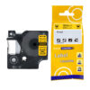 SBT tape for Dymo 18433 19mm x 5.5m Black on Yellow, coloured vinyl label