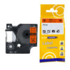 SBT tape for Dymo 18434 9mm x 5.5m Black on Orange, coloured vinyl label