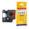 SBT tape for Dymo 18436 19mm x 5.5m Black on Orange, coloured vinyl label