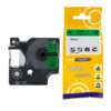 SBT tape for Dymo 18441 12mm x 5.5m Black on Green, coloured vinyl label