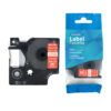 SBT tape for Dymo 1978366 12mm x 5.5m White on Red, durable label