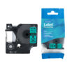 SBT tape for Dymo 43619 6mm x 7m Black on Green, standard label