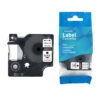 SBT tape for Dymo 45010 12mm x 7m Black on Clear, standard label