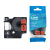SBT tape for Dymo 45807 19mm x 7m Black on Red, standard label