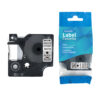 SBT tape for Dymo 53722 24mm x 7m Black on Silver, standard label