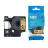 SBT tape for Dymo 53723 24mm x 7m Black on Gold, standard label